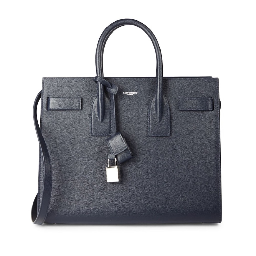 Saint Laurent Navy Sac De Jour Style Satchel